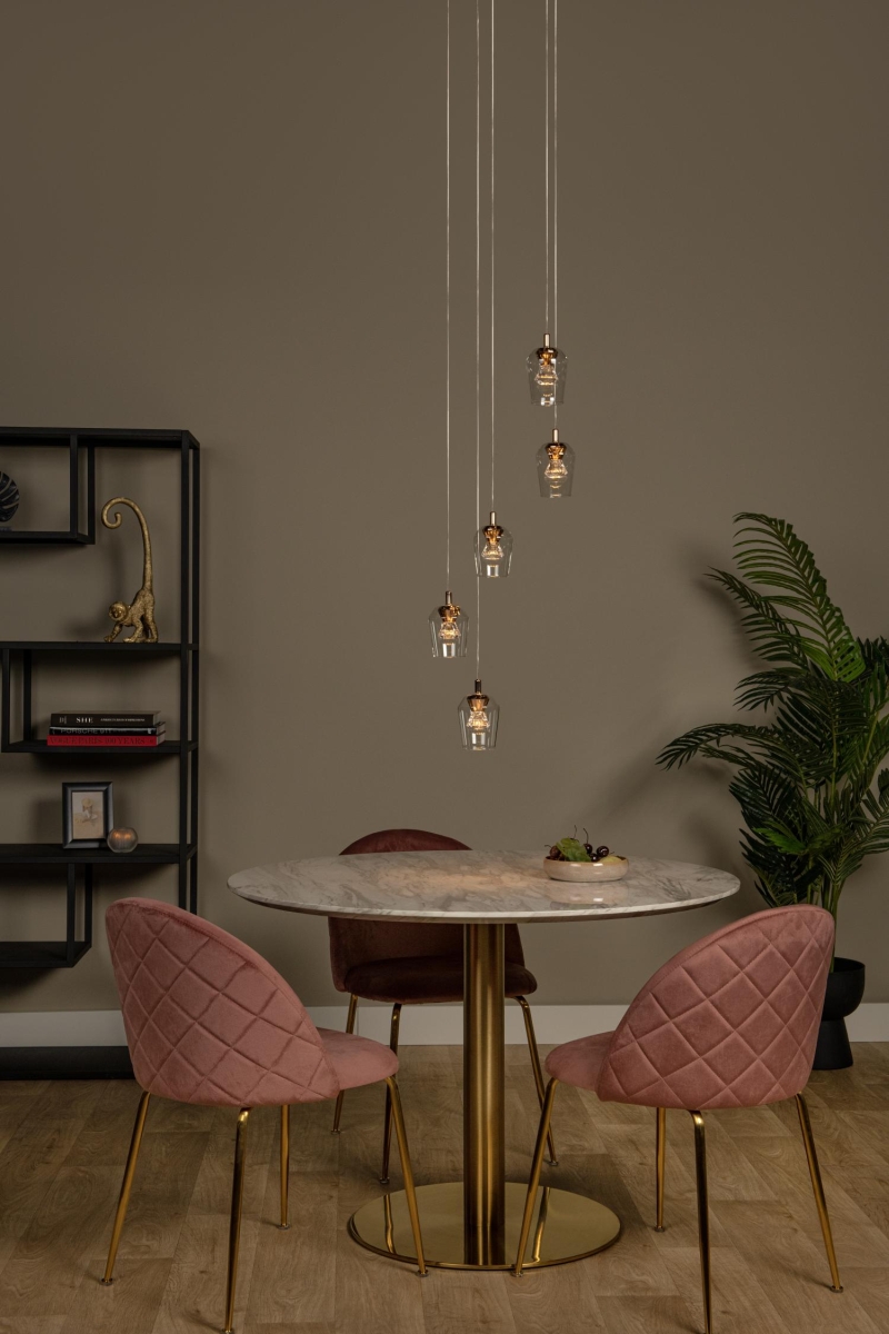 Lucide BERLIANE - Závesné svietidlo - Ø 34 cm - LED Rozm. - 5x3W 3000K - Transparent